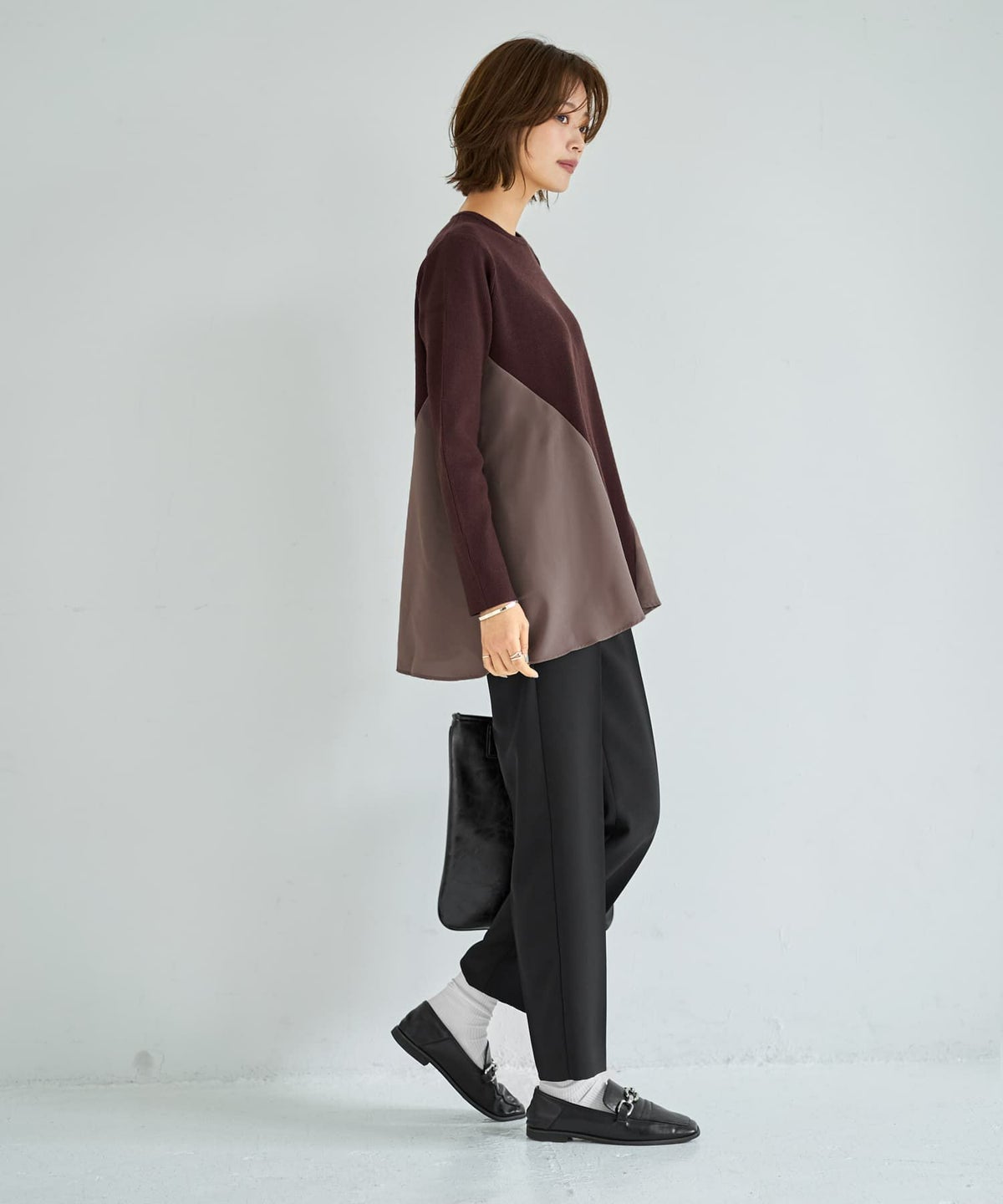 着用イメージ 167cm ダークブラウン