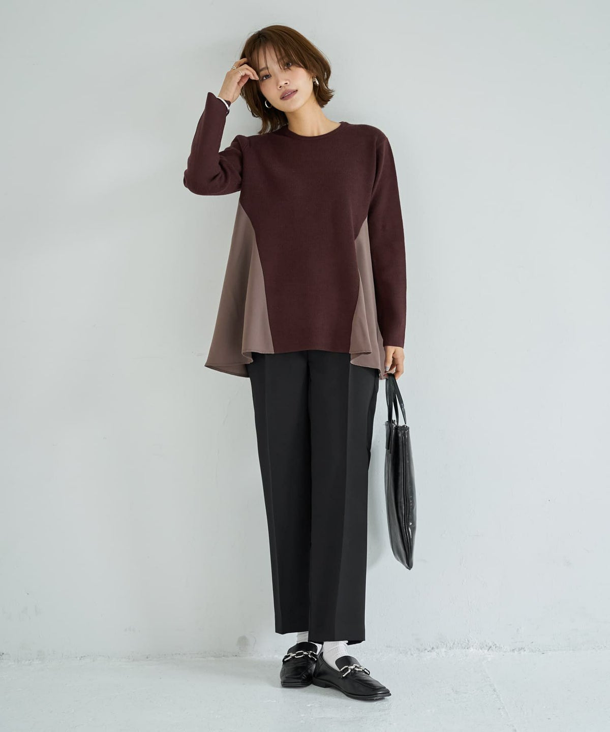 着用イメージ 167cm ダークブラウン