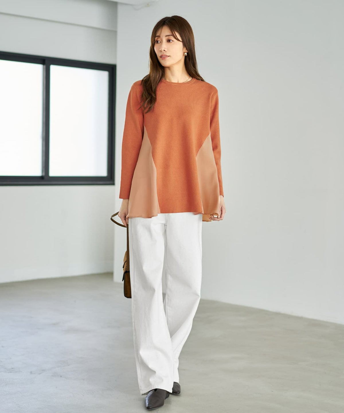着用イメージ 167cm ソフトオレンジ