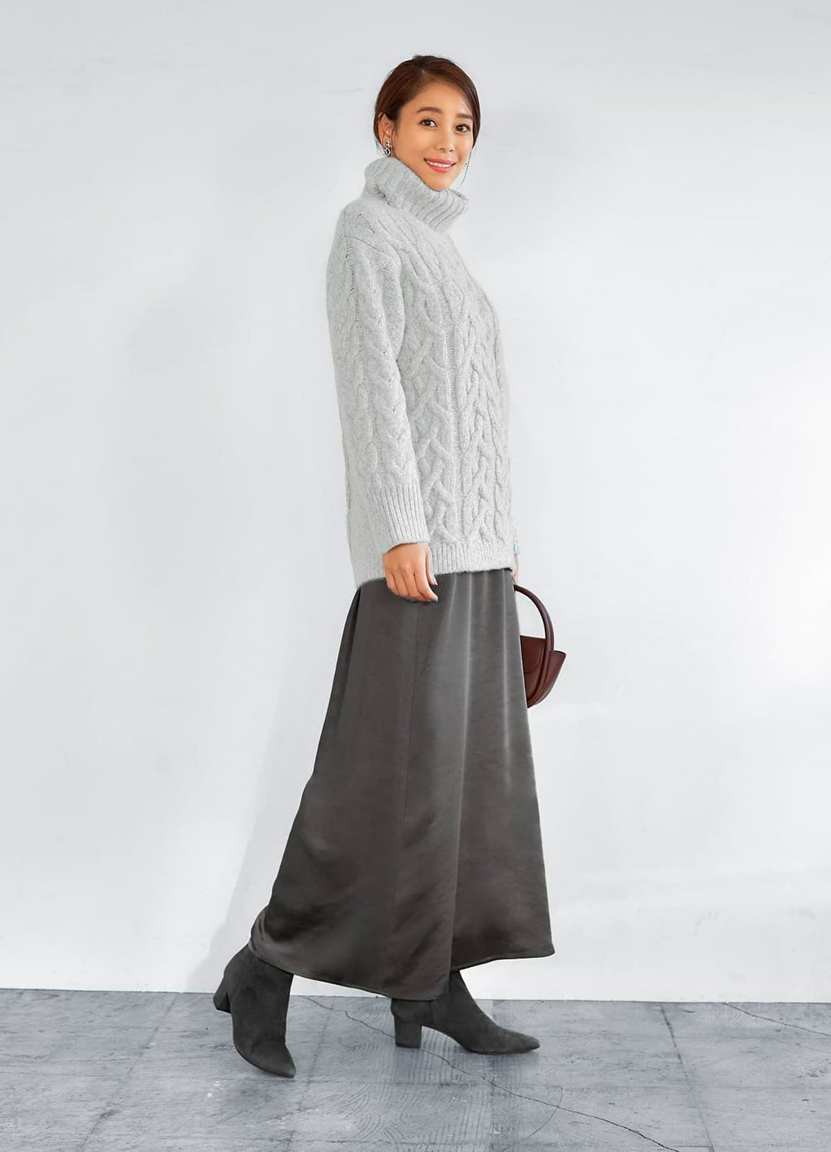 着用イメージ 166cm ライトグレー