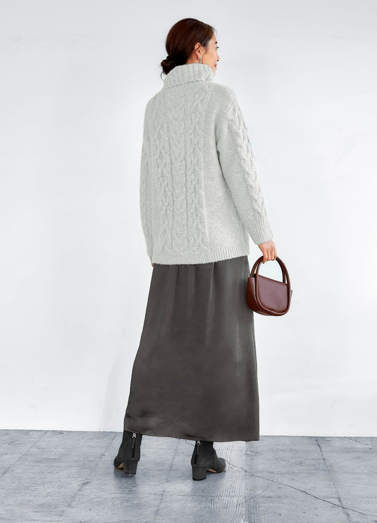 着用イメージ 166cm ライトグレー