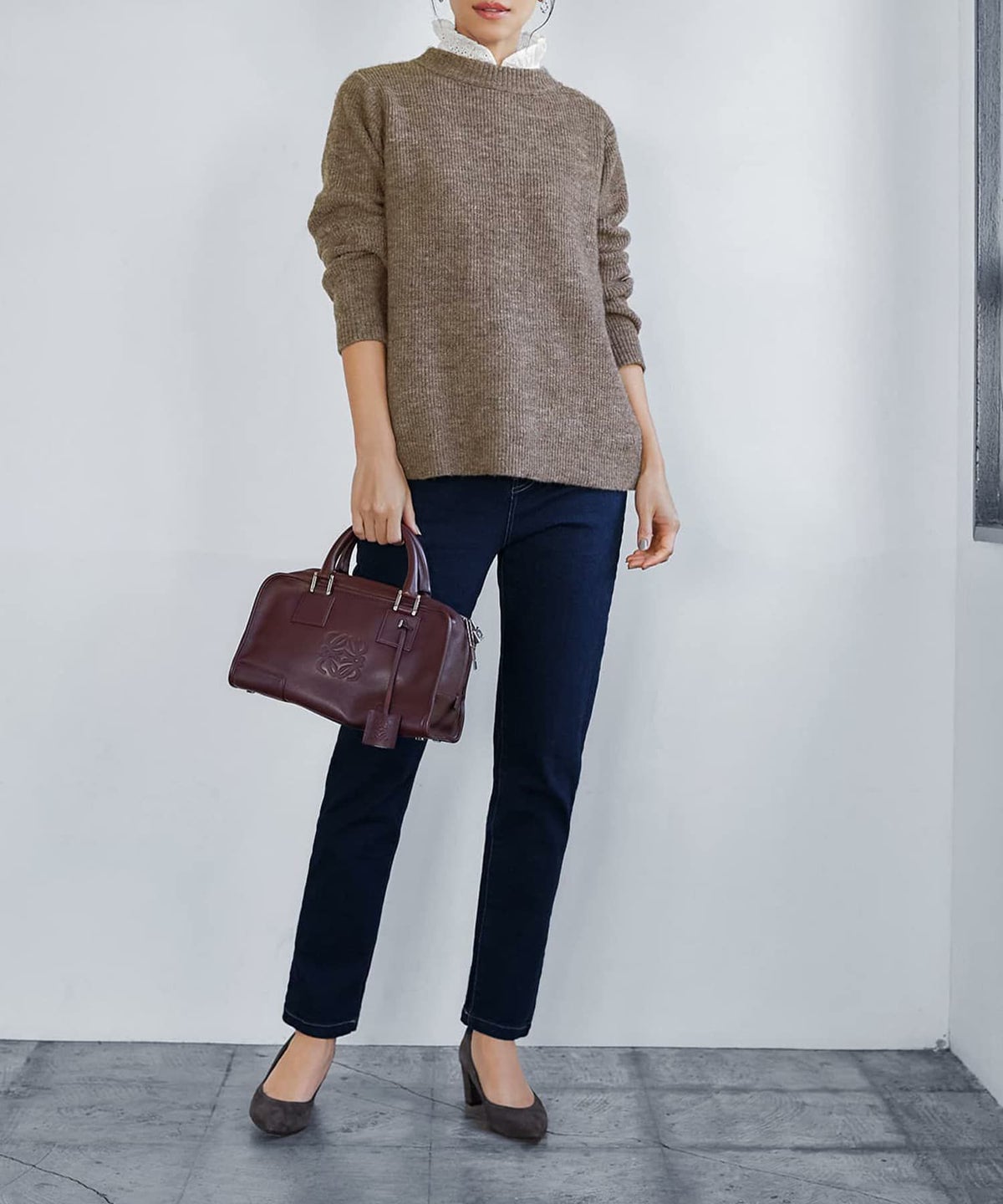 着用イメージ 166cm ブラウンミックス