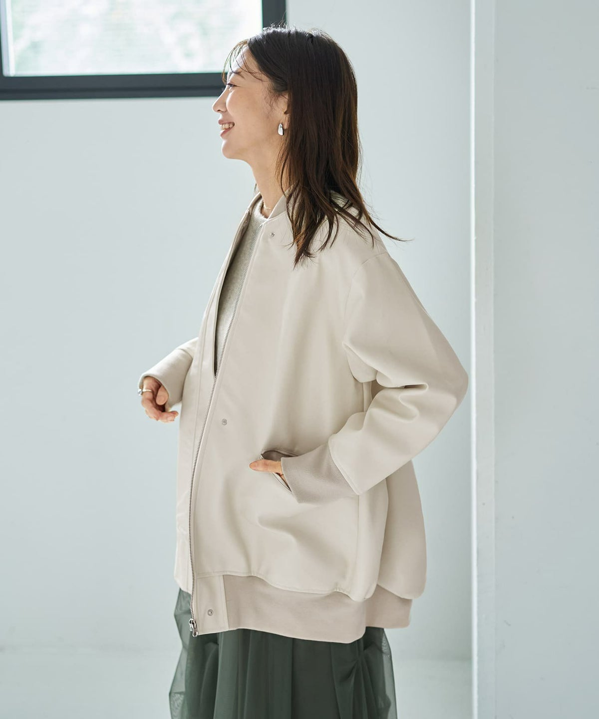 着用イメージ 166cm エクリュ