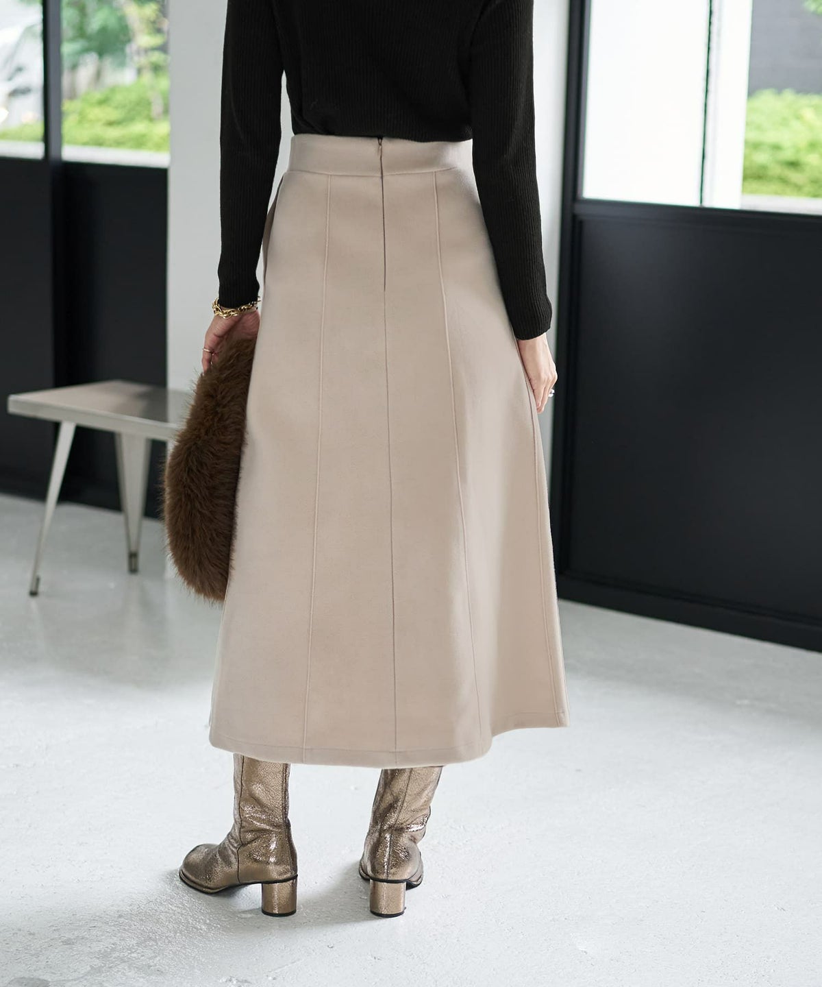 着用イメージ 166cm ライトベージュ Sサイズ