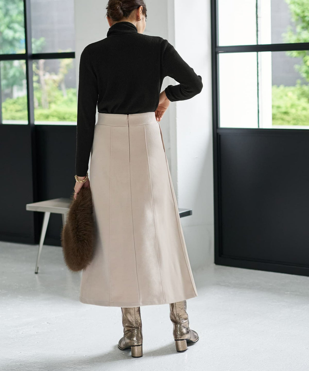 着用イメージ 166cm ライトベージュ Sサイズ