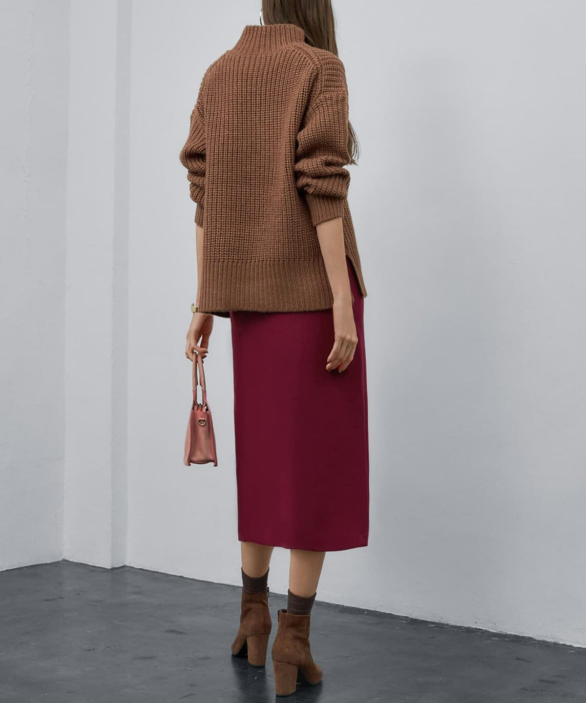 着用イメージ 173cm ダークキャメル