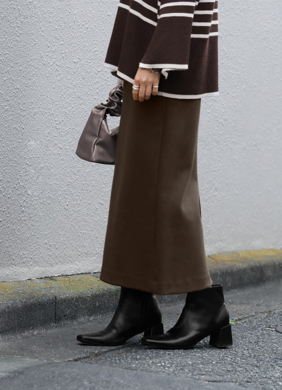 着用イメージ 157cm 着用サイズ XS オリーブブラウン