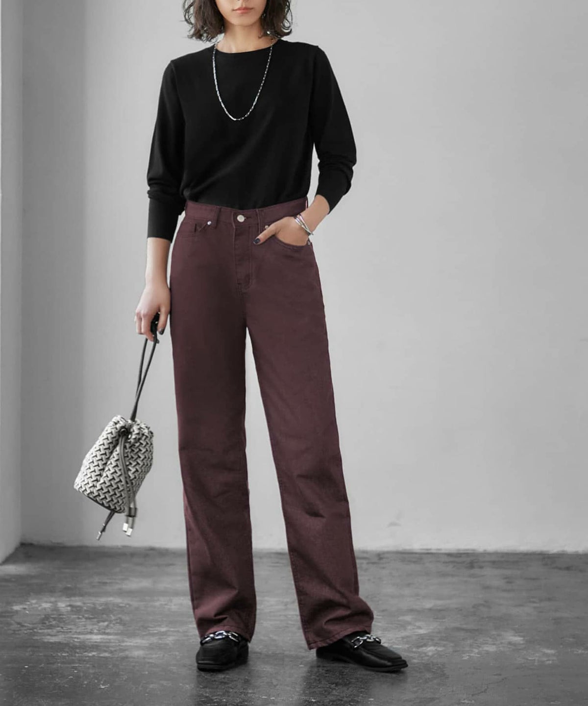 リサイクルカラーストレートデニム