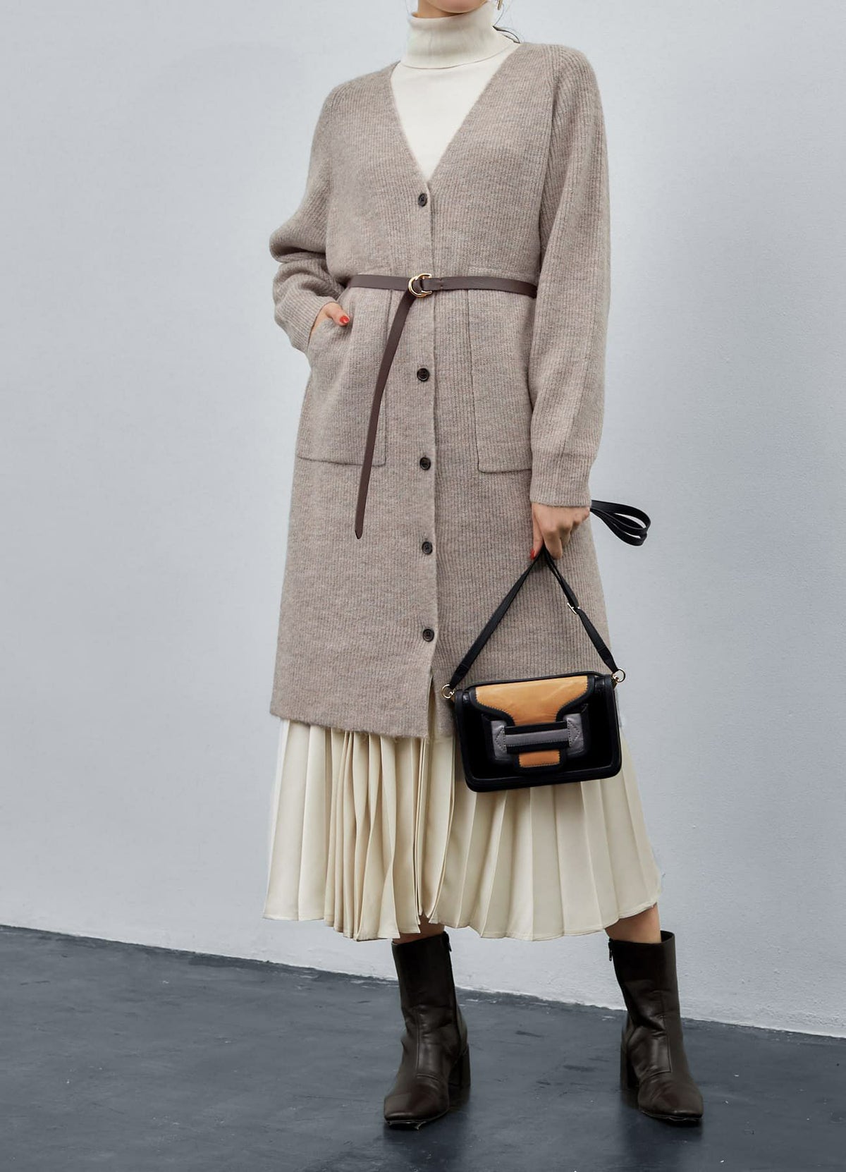 着用イメージ 173cm ダークブラウン