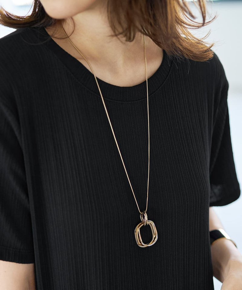 6リングパーツ70cmロングネックレス | おしゃれな大人レディース 