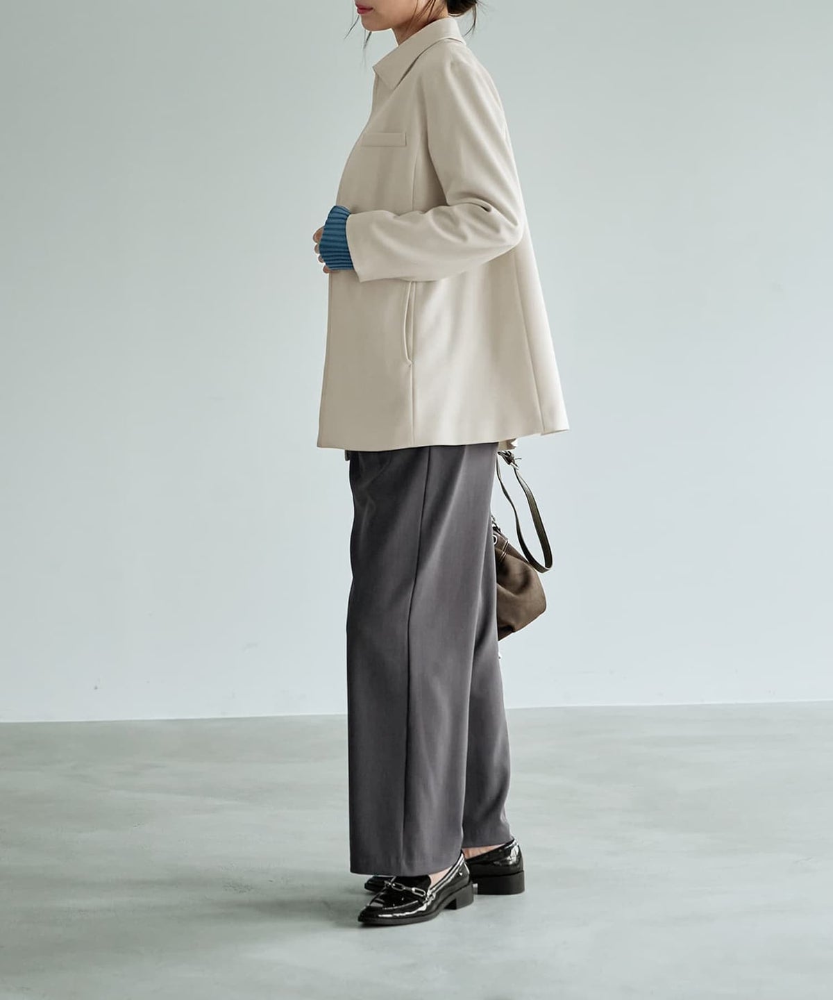 着用イメージ 168cm アイボリー