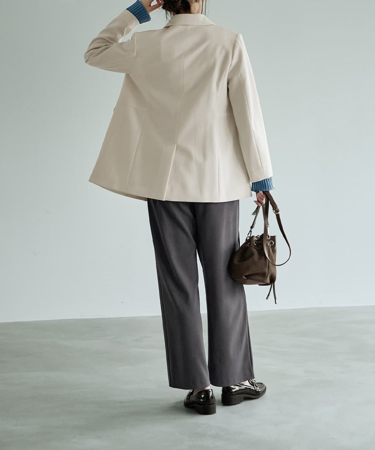 着用イメージ 168cm アイボリー