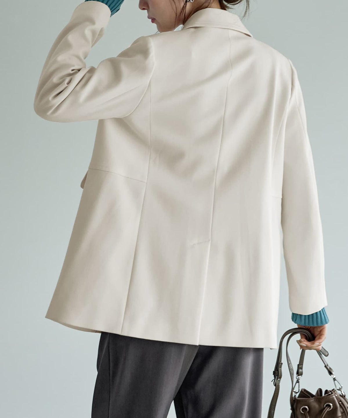 着用イメージ 168cm アイボリー