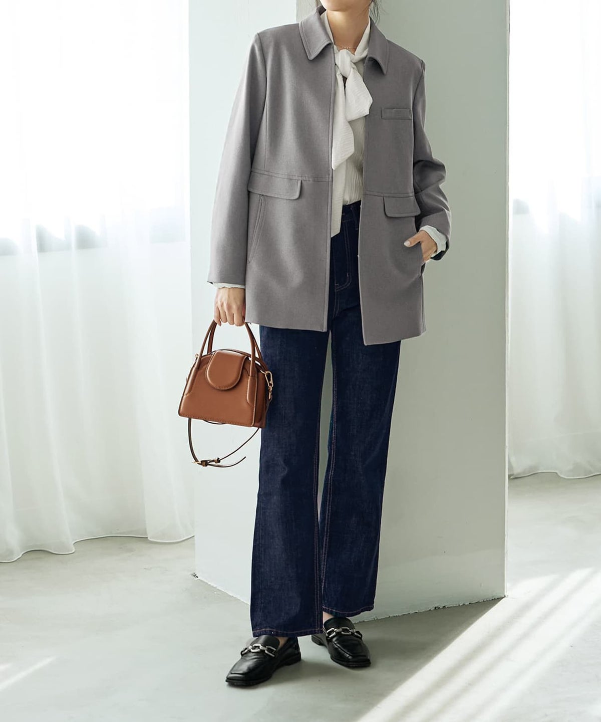 着用イメージ 168cm グレー