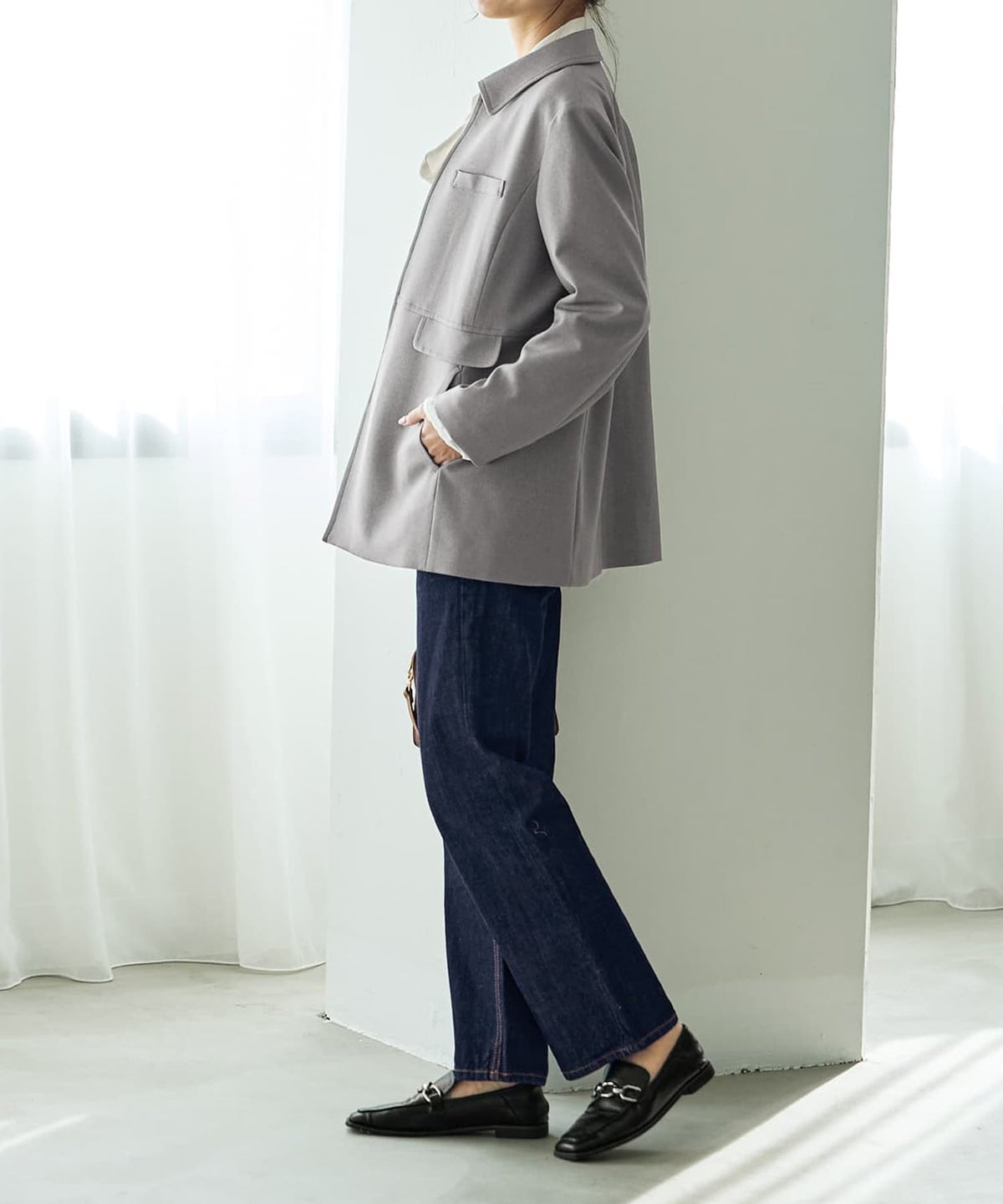 着用イメージ 168cm グレー