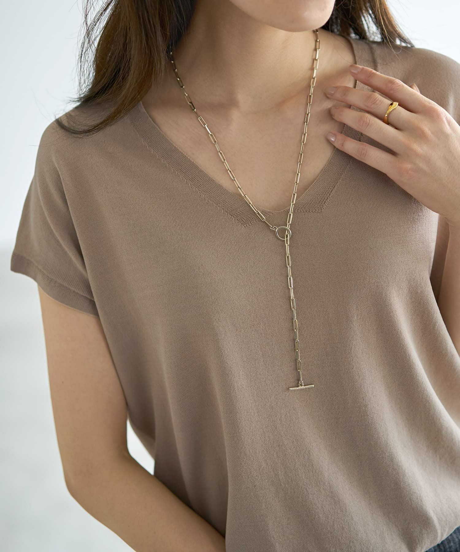 2wayスクエアチェーンロングネックレス | おしゃれな大人レディース