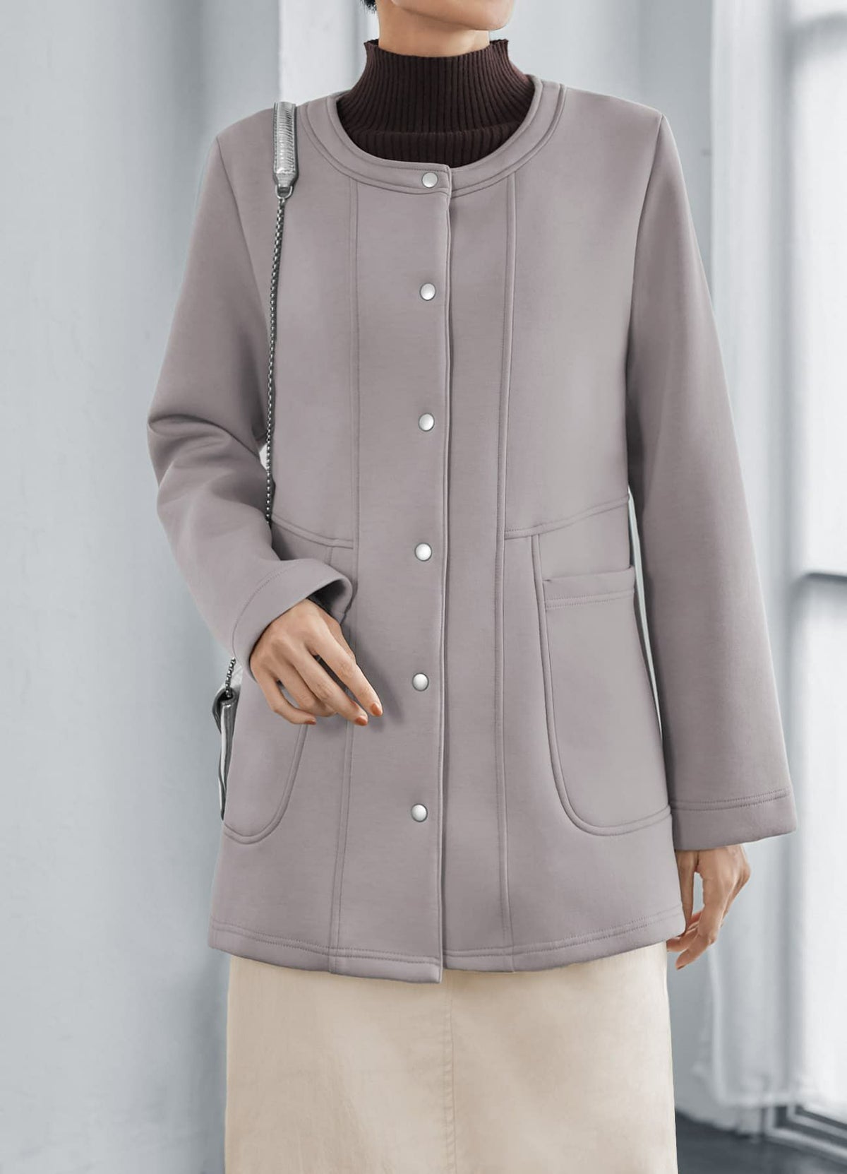 着用イメージ 165cm モカグレー