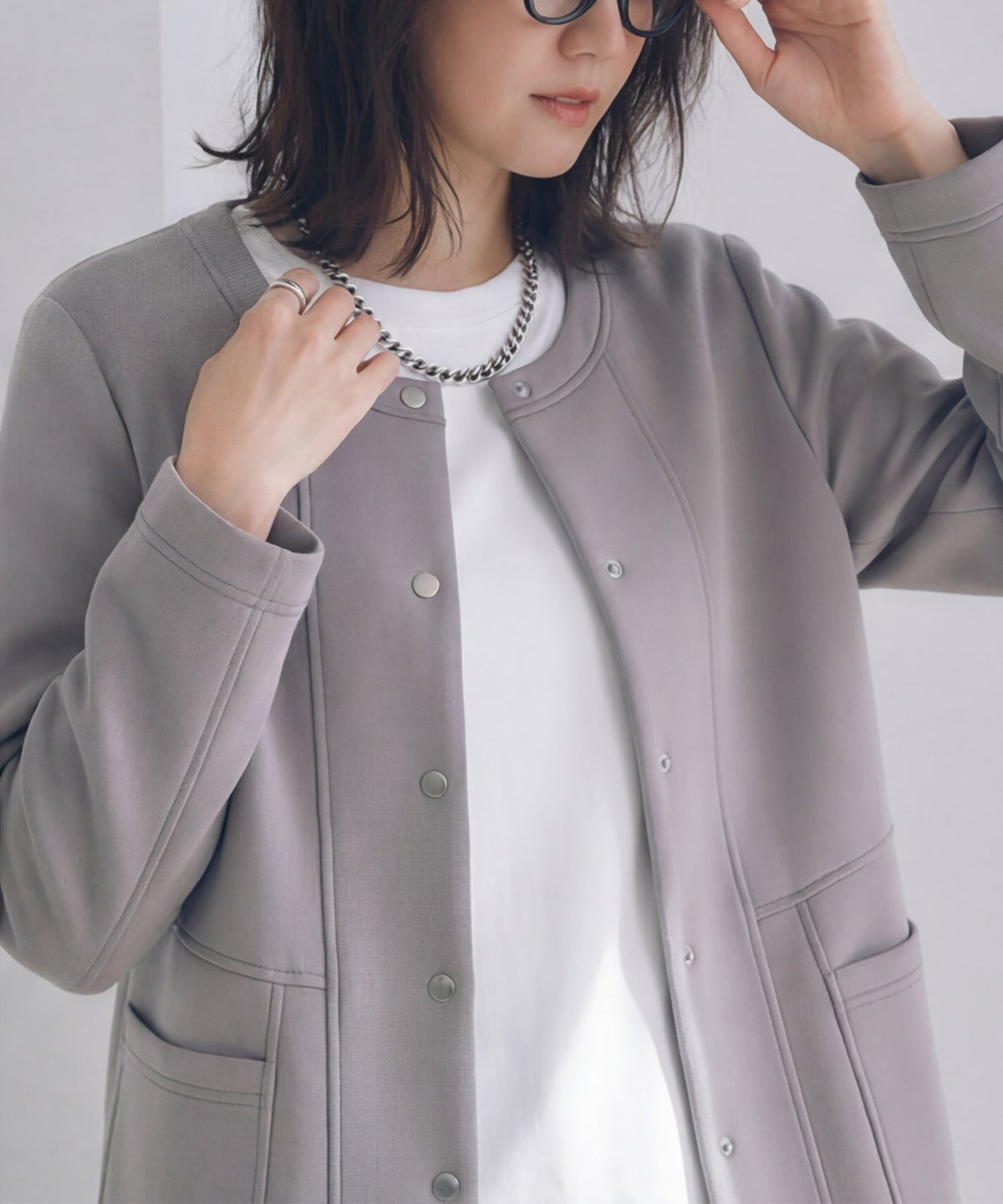 着用イメージ 165cm モカグレー