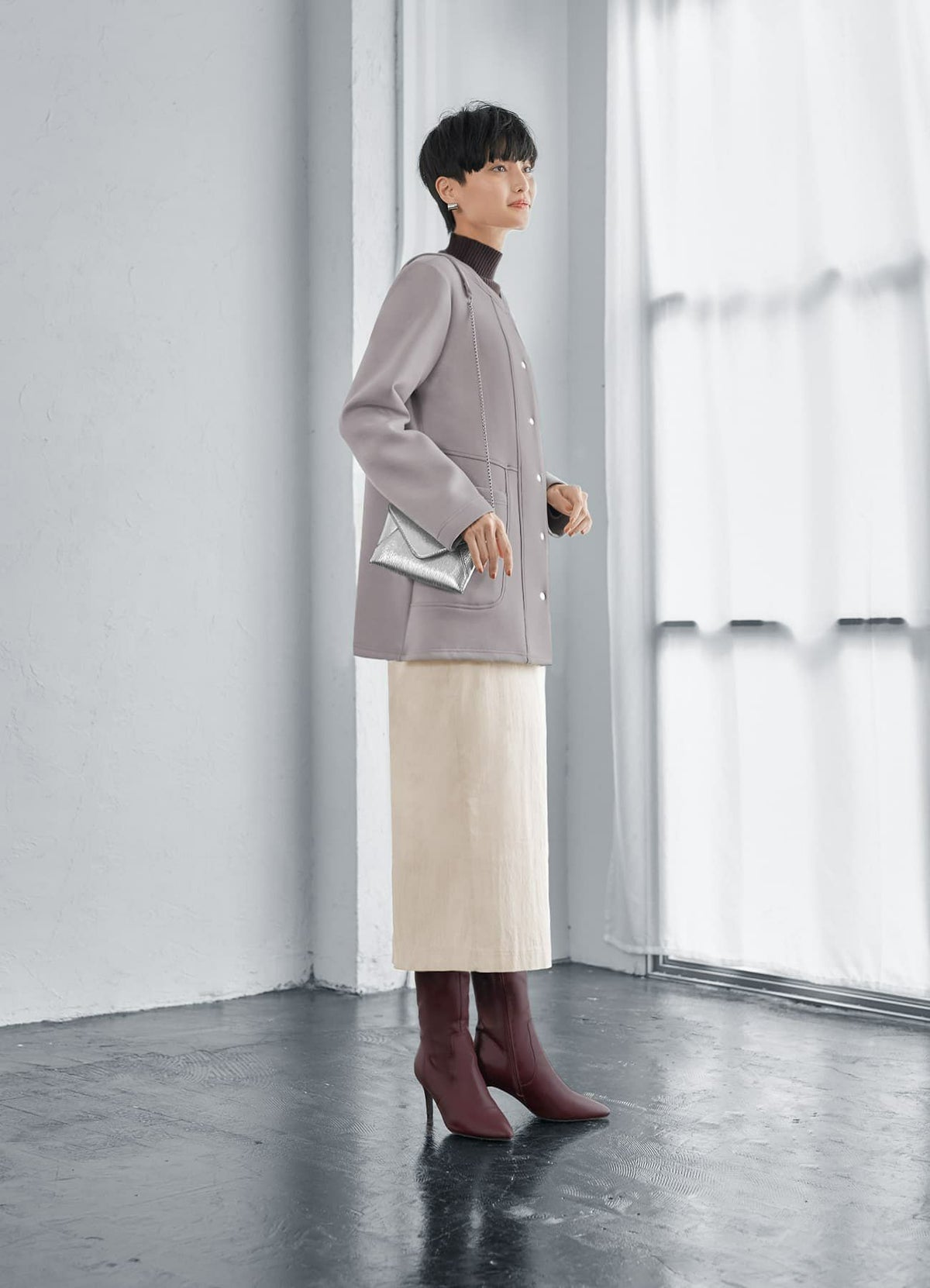 着用イメージ 165cm モカグレー