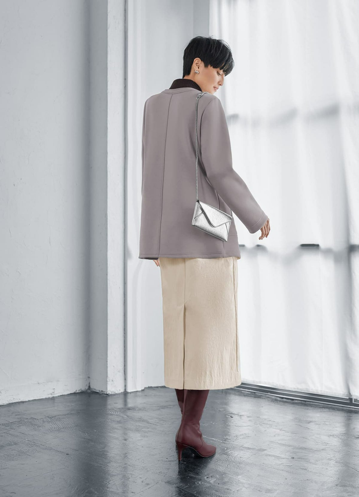 着用イメージ 165cm モカグレー