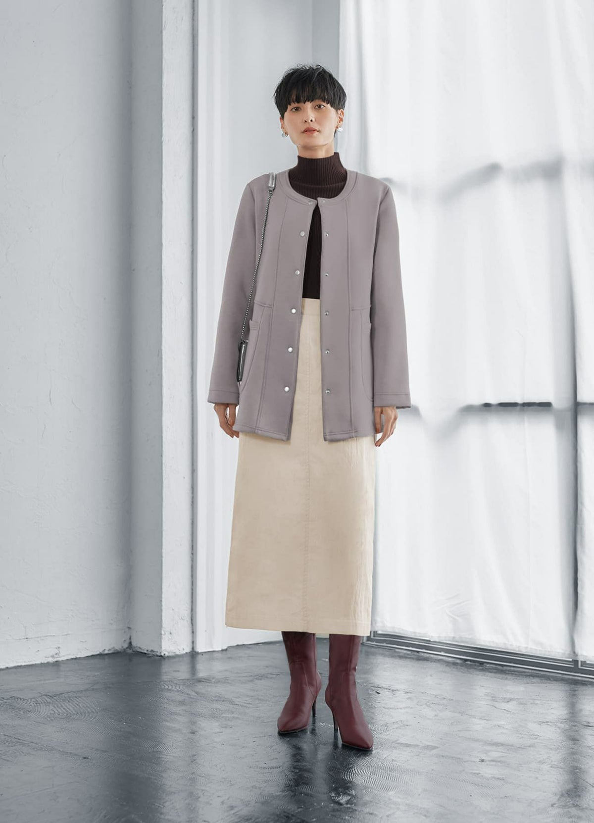 着用イメージ 165cm モカグレー