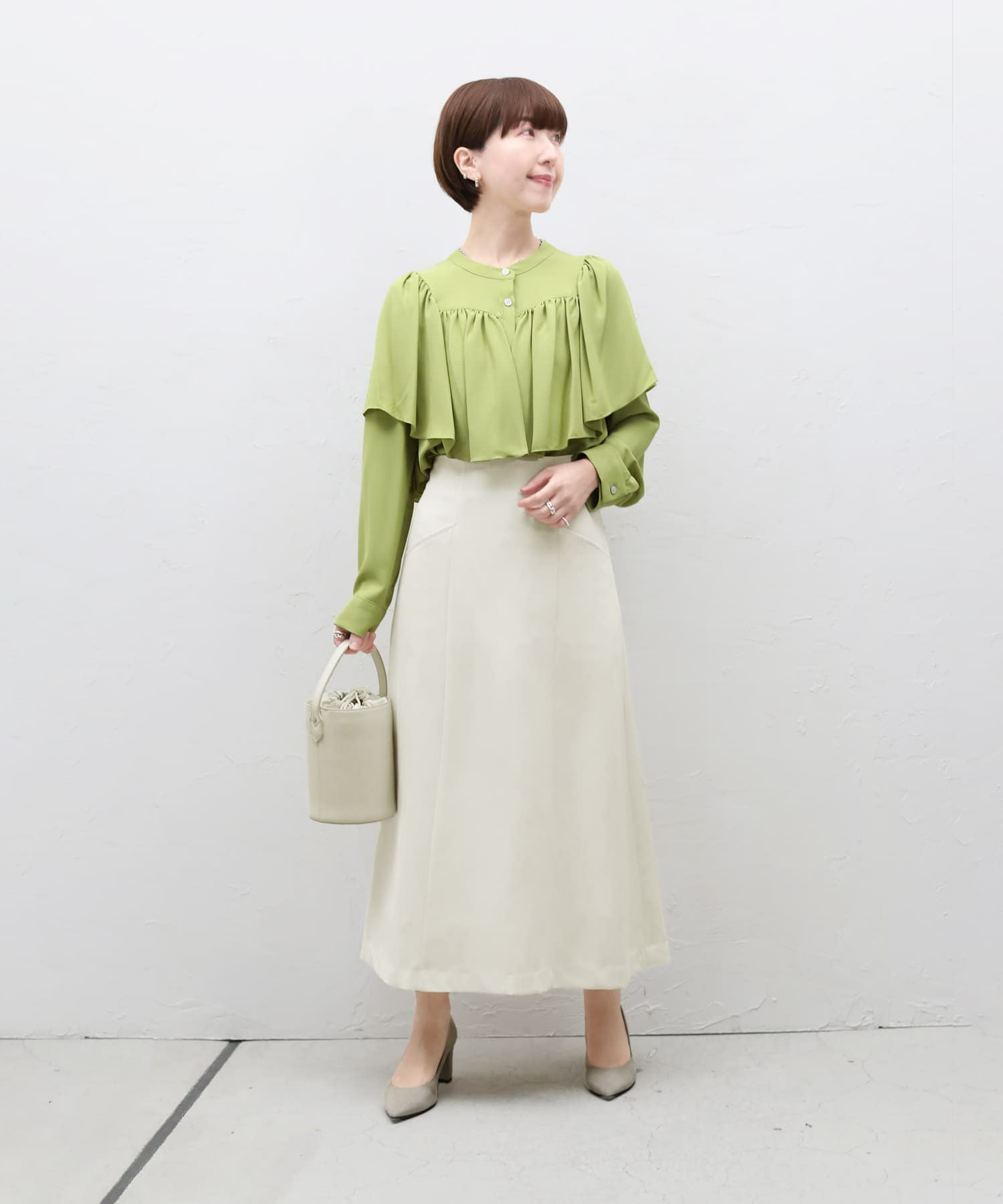 OUTLET】ハイウエスト切替フレアスカート | おしゃれな大人レディース