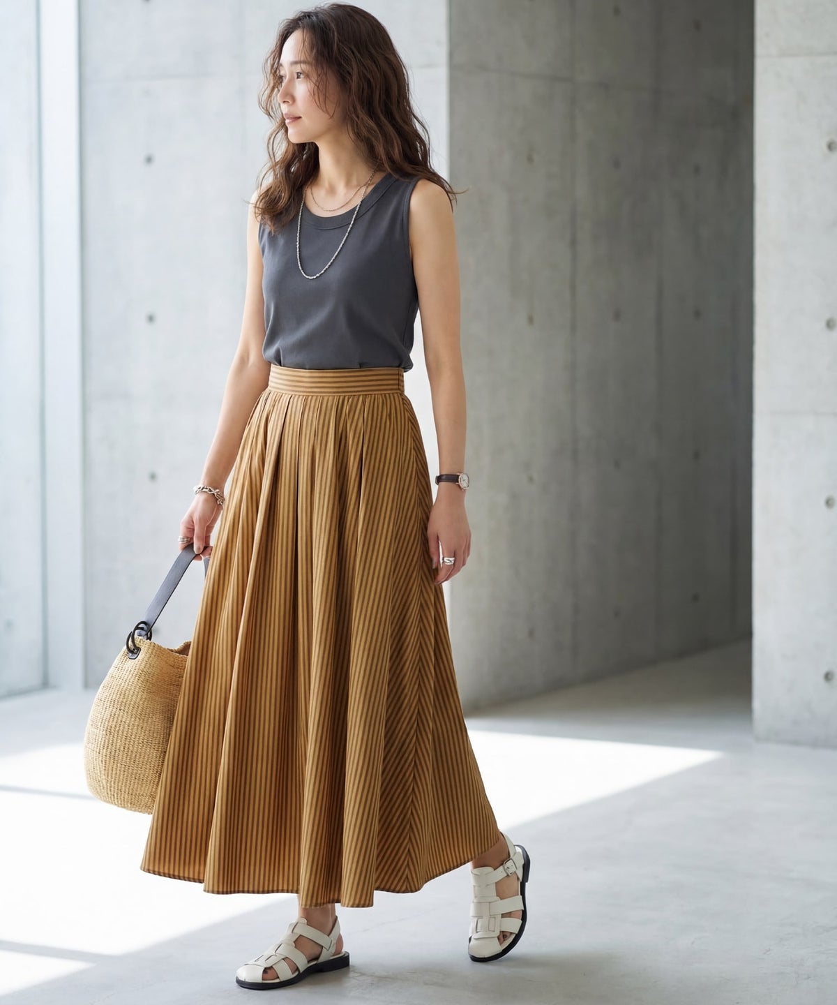 着用イメージ 166cm 02サイズ　マスタード