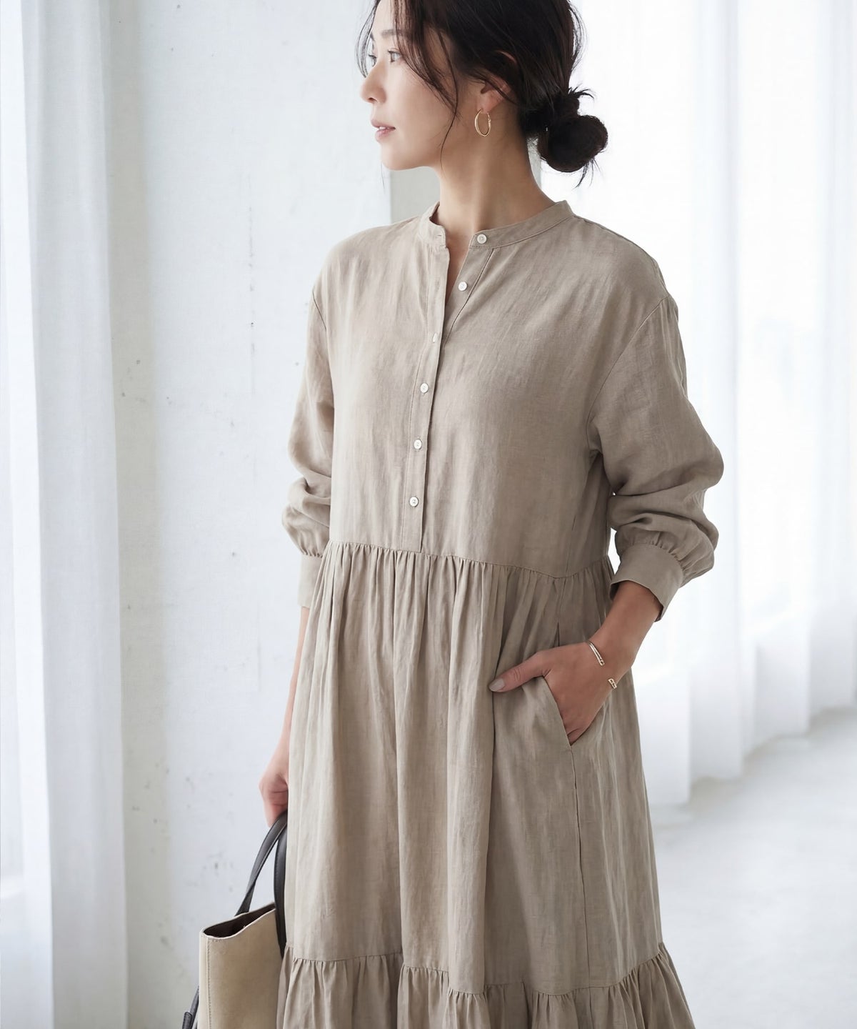 着用イメージ 164cm 02サイズ サンドベージュ