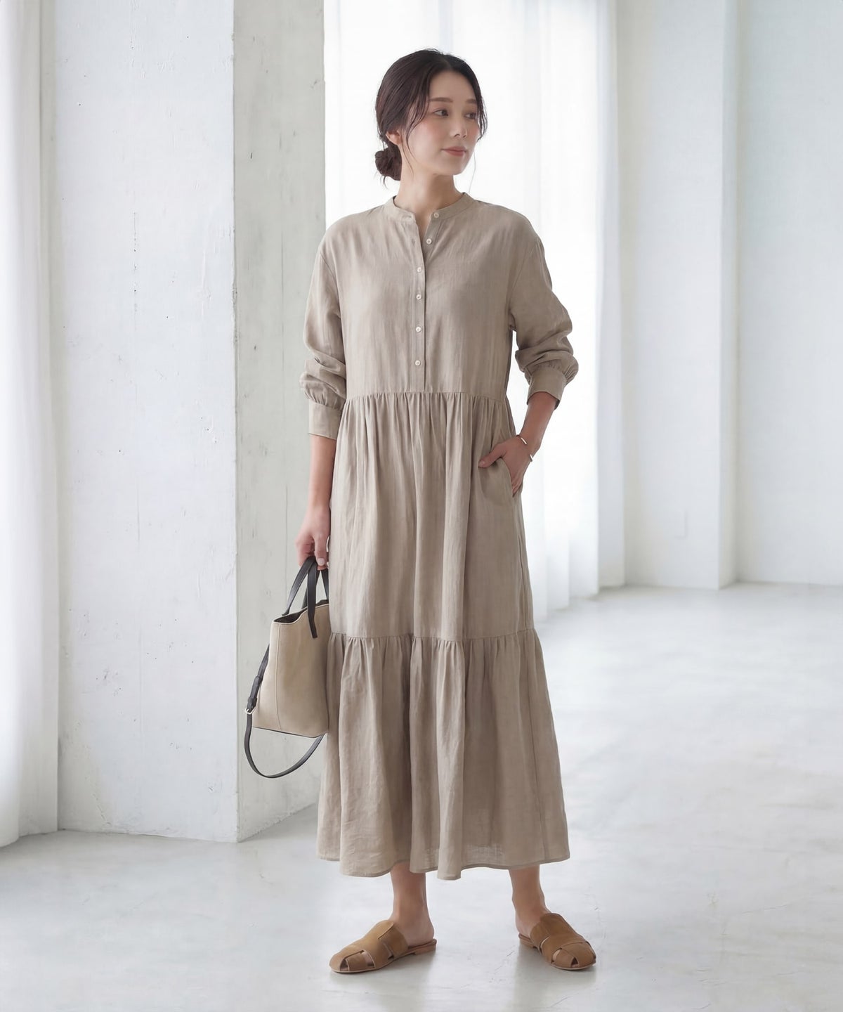 着用イメージ 164cm 02サイズ サンドベージュ