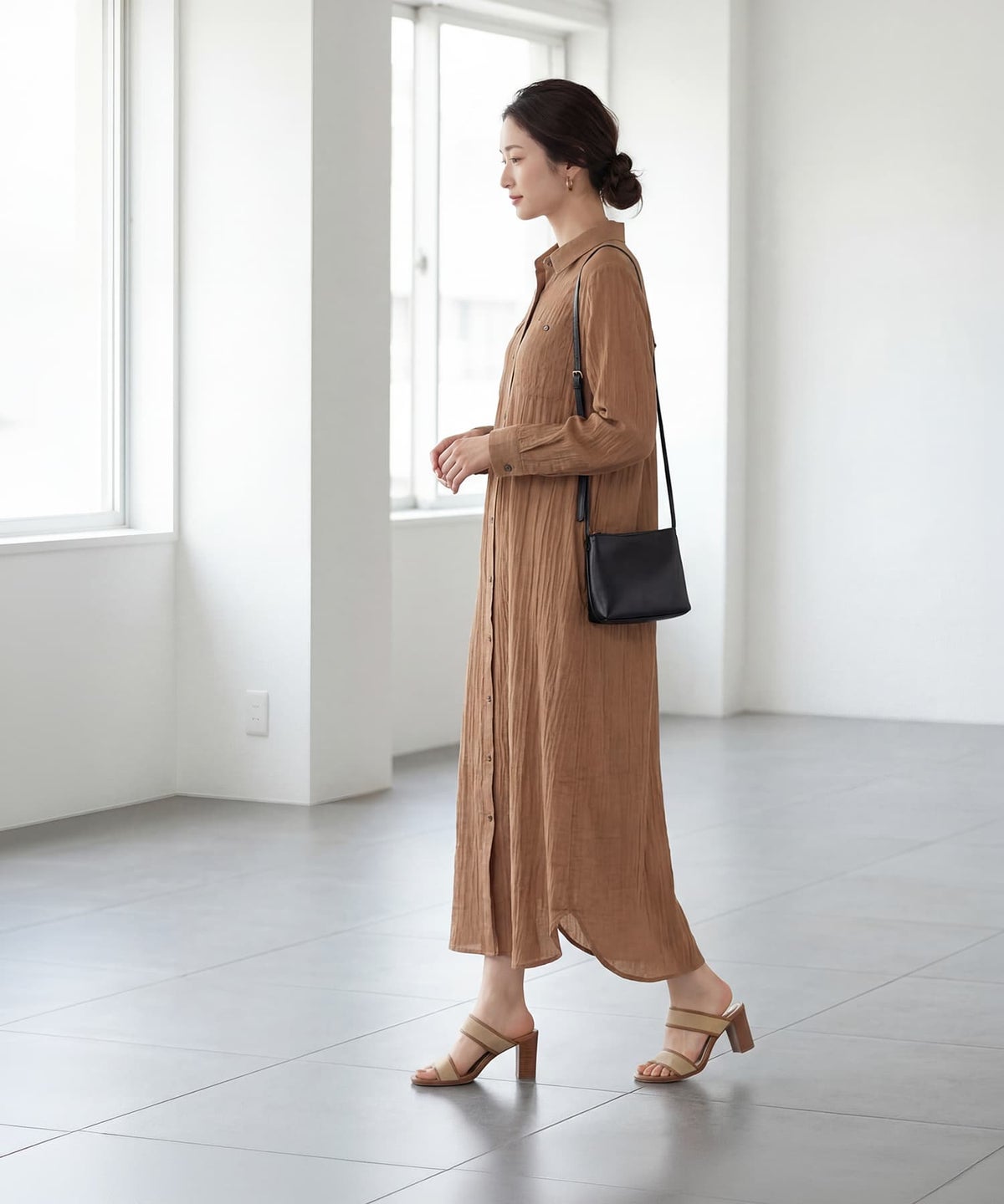 着用イメージ 163cm ライトブラウン