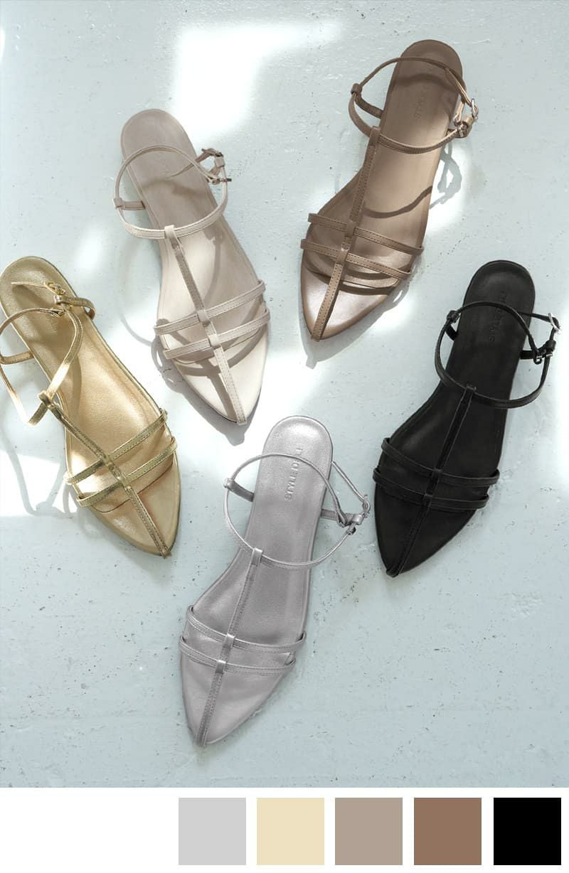 ポインテッドトゥストラップサンダル