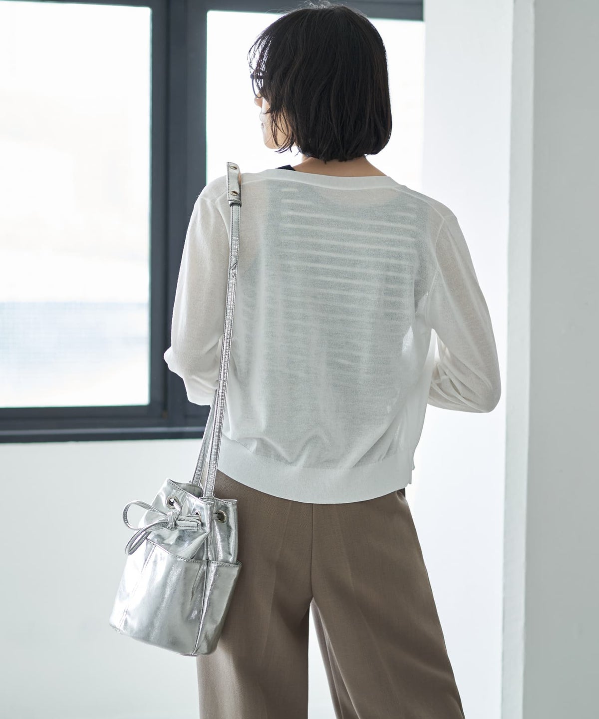 着用イメージ 163cm ホワイト