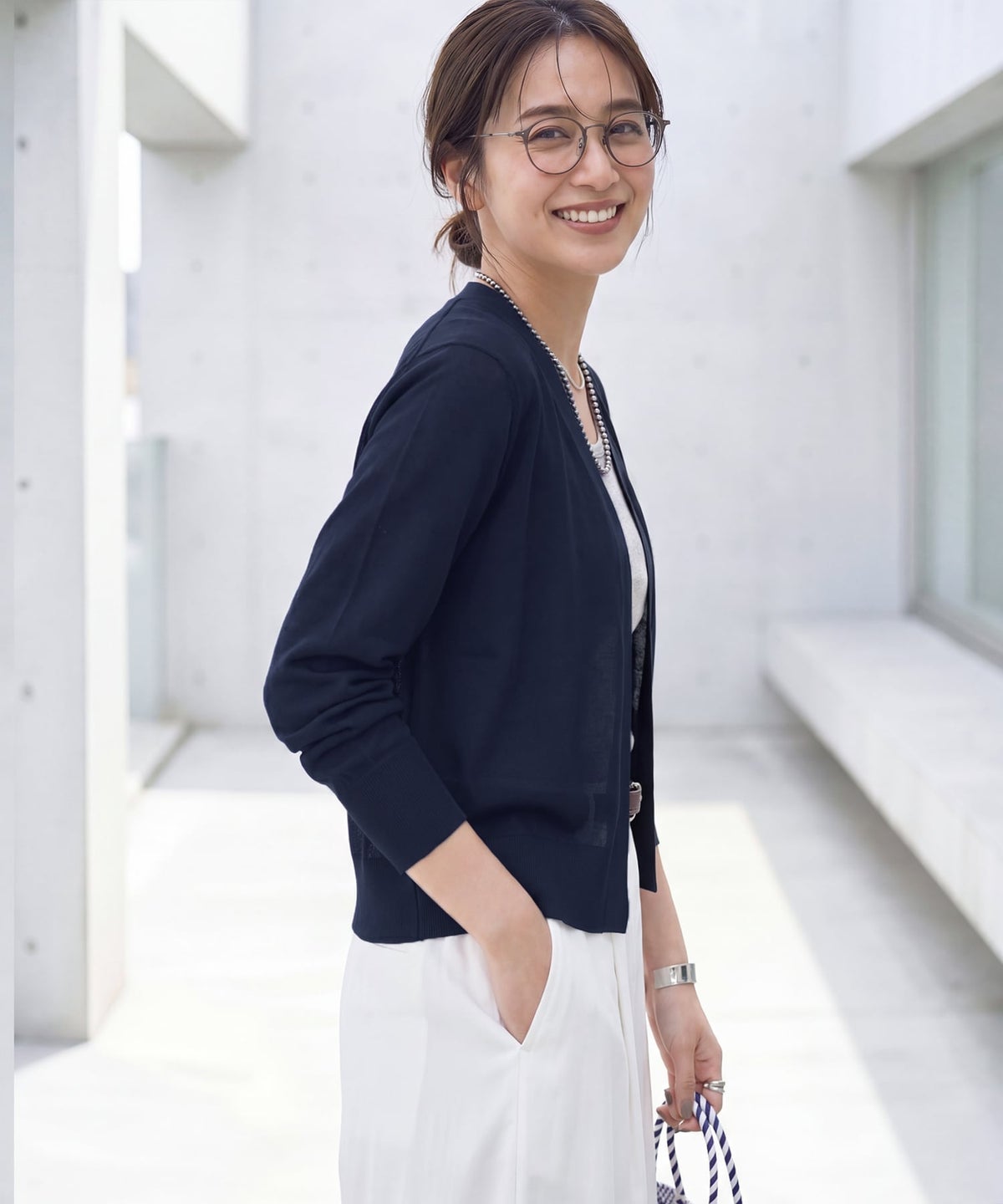 着用イメージ 163cm ネイビー