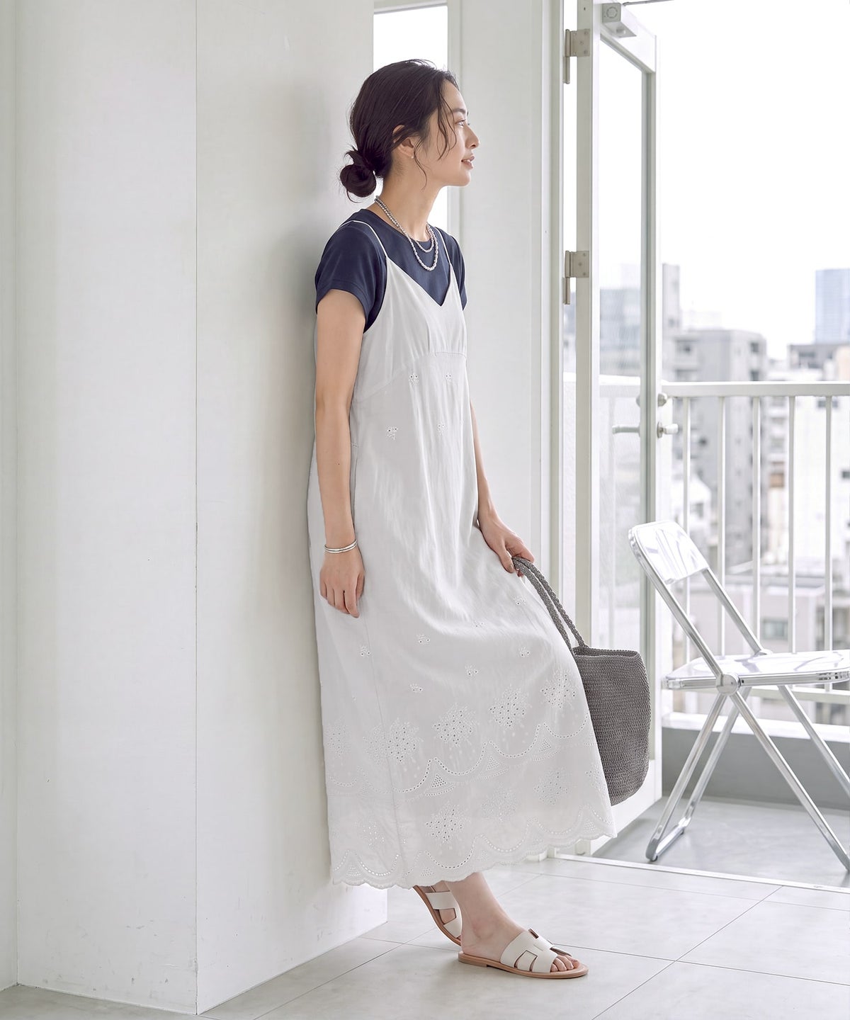 着用イメージ 163cm ホワイト