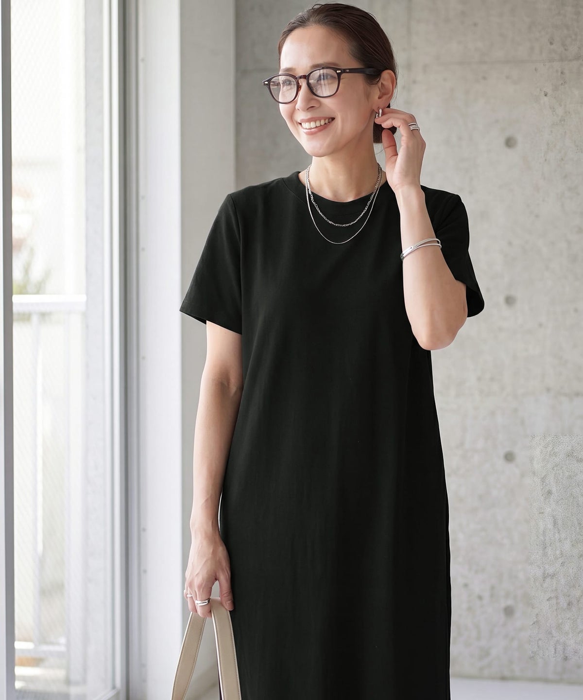 着用イメージ 163cm ブラック