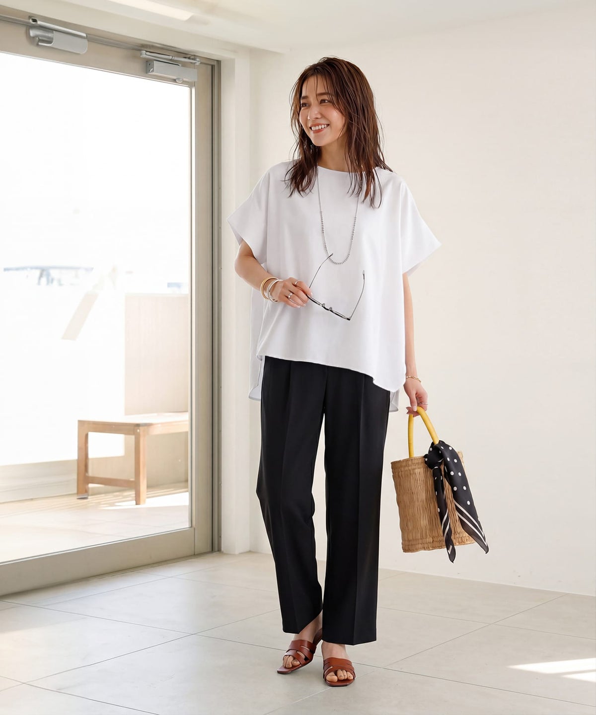 着用イメージ 163cm ホワイト