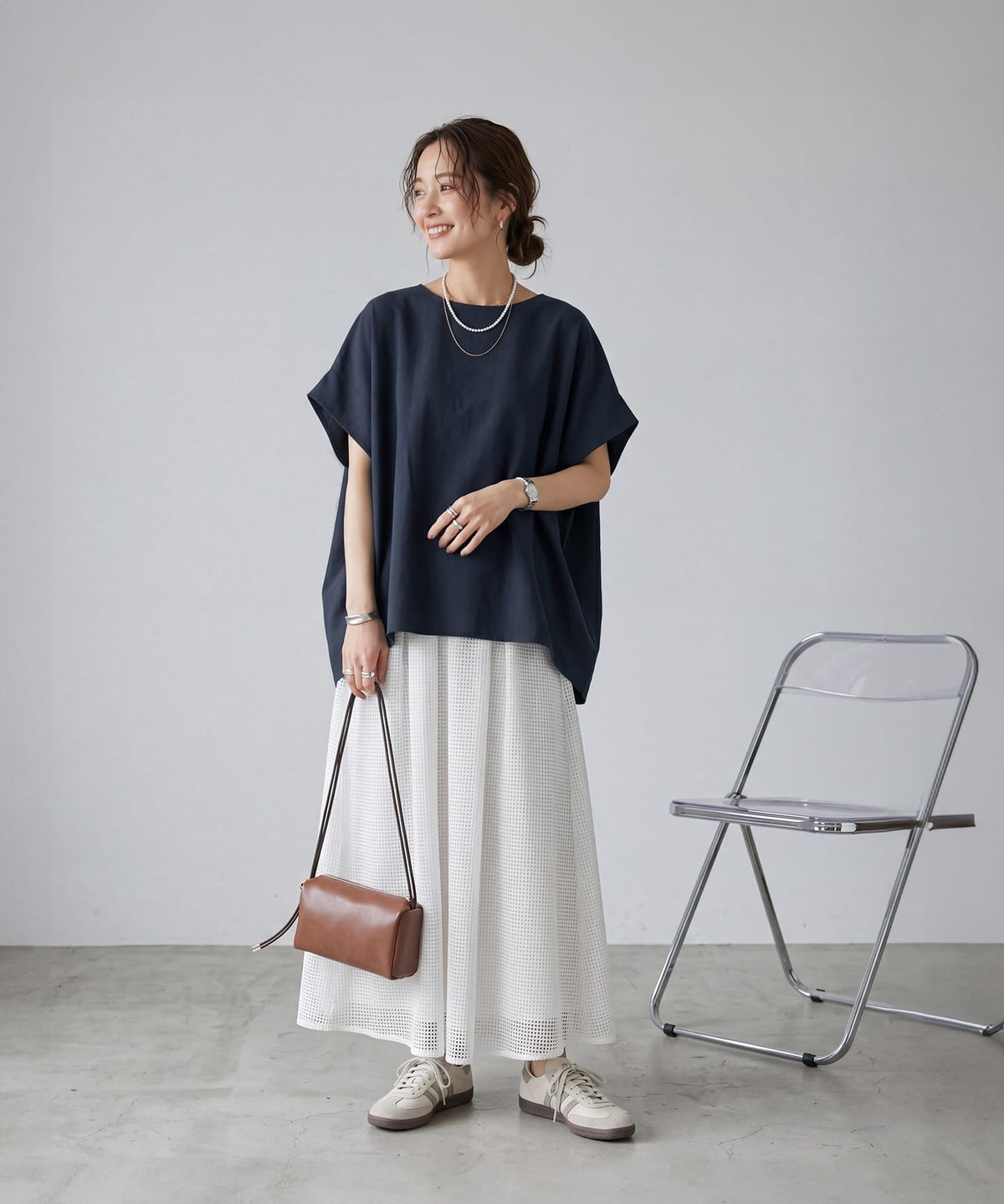 着用イメージ 163cm ネイビー