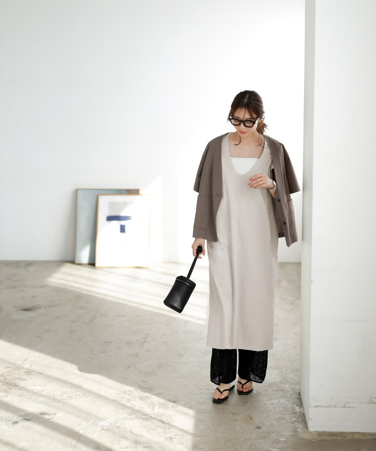 着用イメージ 166cm 着用サイズ 02 グレージュ