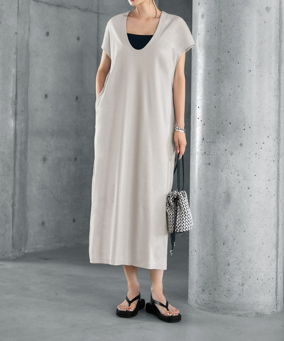 着用イメージ 165cm 着用サイズ 02 グレージュ