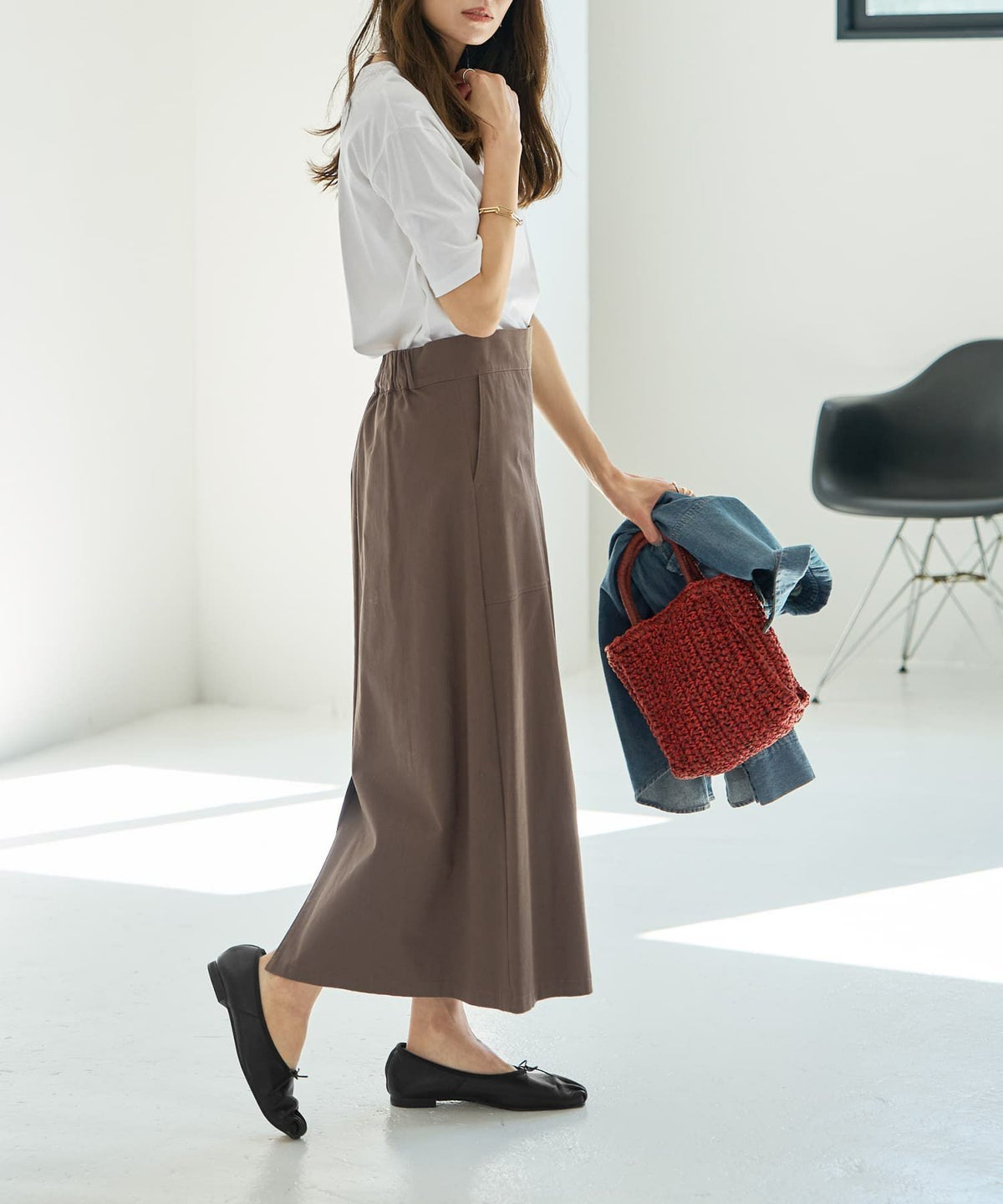 着用イメージ 165cm 着用サイズ 02 セピアブラウン