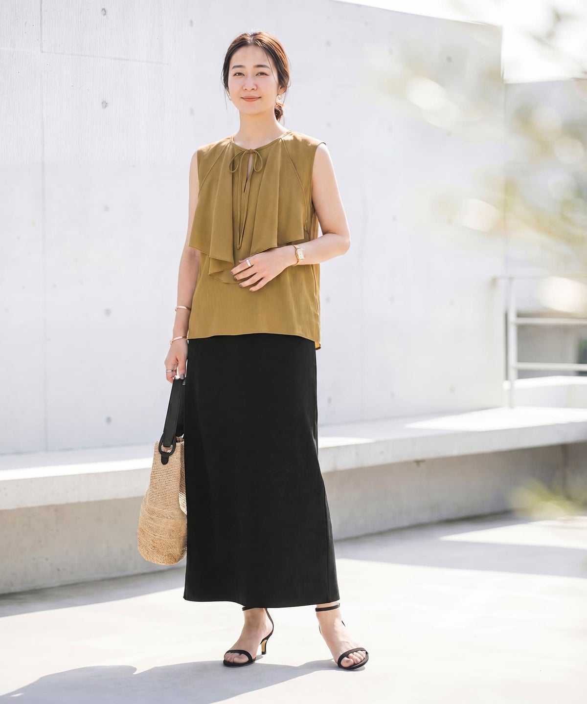 着用イメージ 163cm ダークマスタード