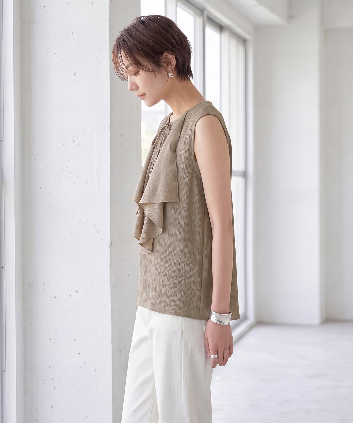 着用イメージ 163cm モカグレー