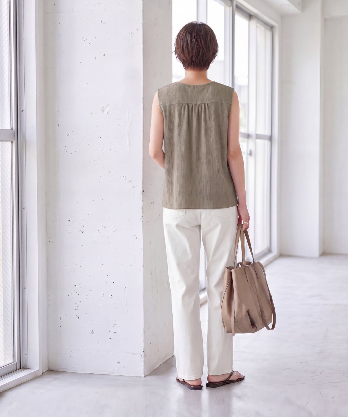 着用イメージ 163cm モカグレー