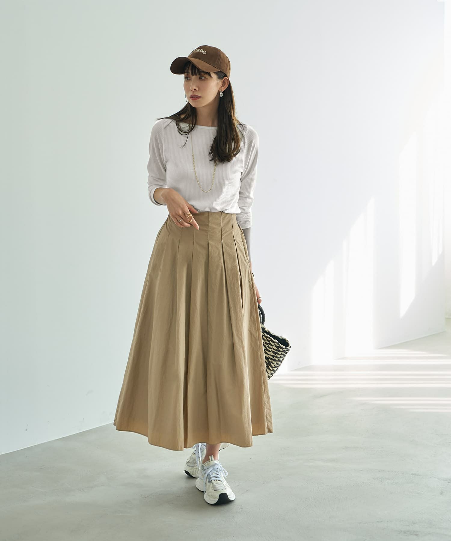 Ak出品　2/23 上部留めタックフレアスカート | おしゃれな大人レディース