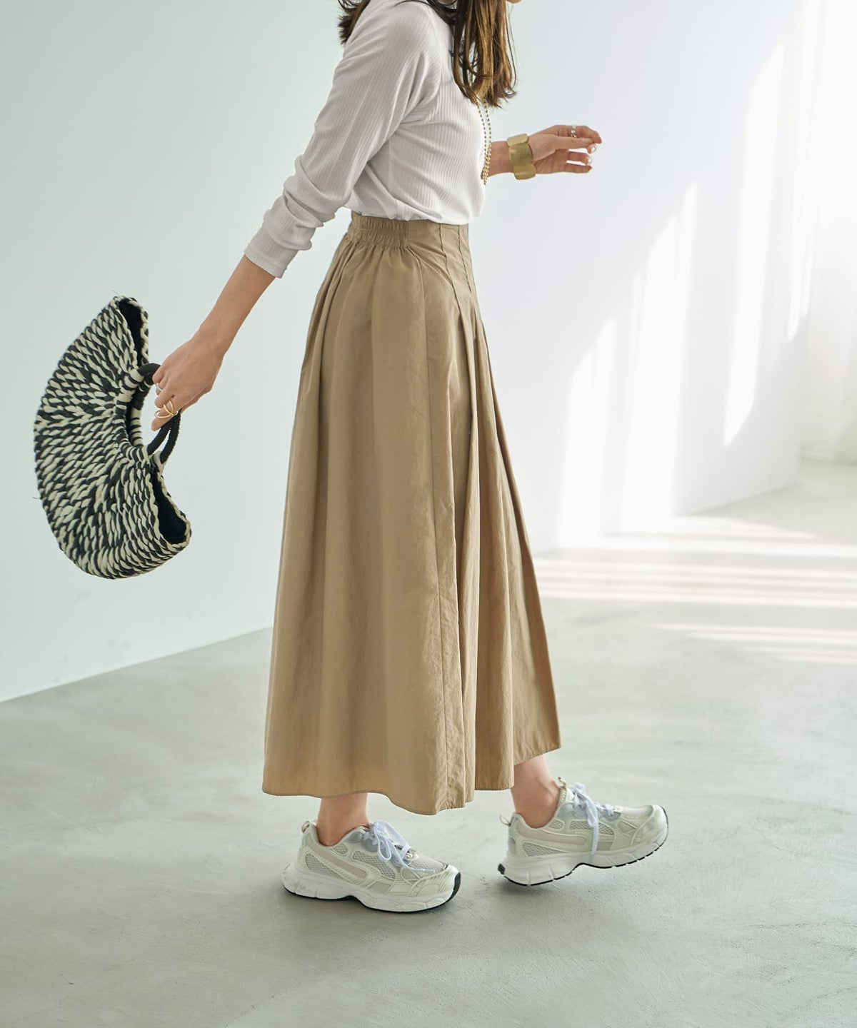 着用イメージ 165cm ベージュ