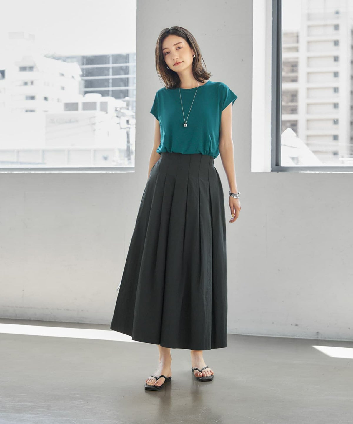 着用イメージ 165cm チャコールグレー