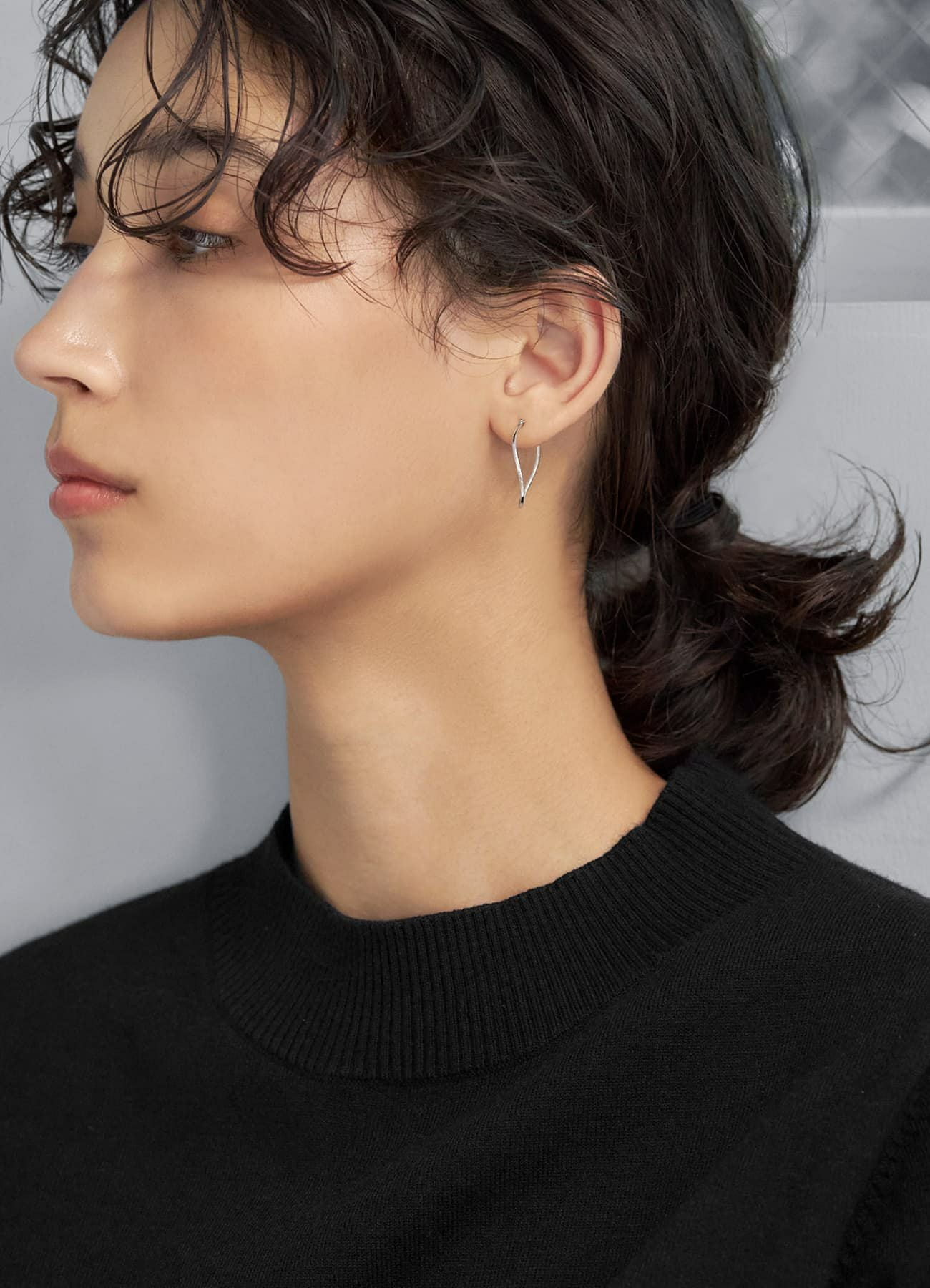 K10ツイストドロップフープピアス | おしゃれな大人レディース