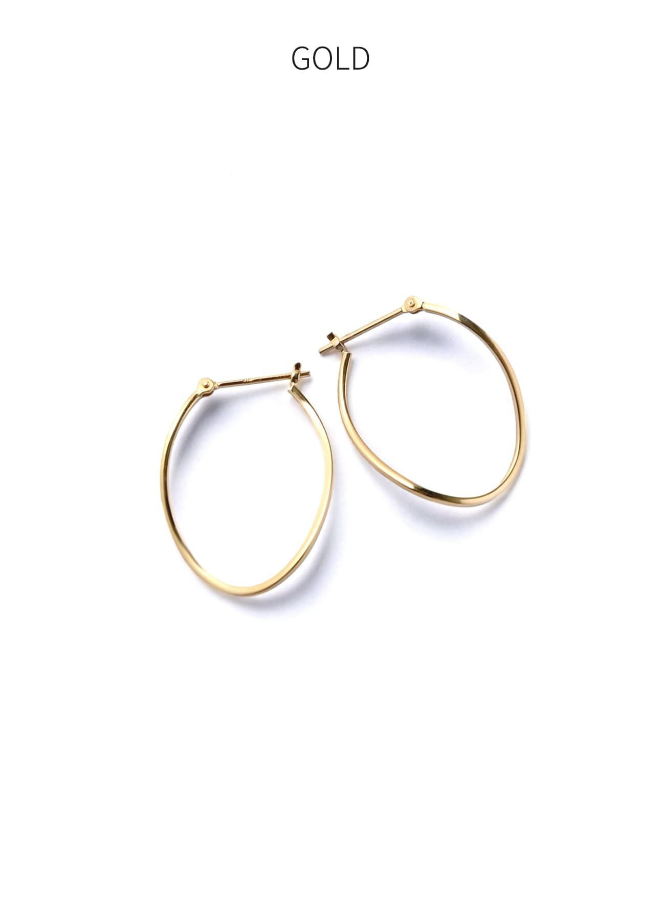 K10ツイストドロップフープピアス | おしゃれな大人レディース