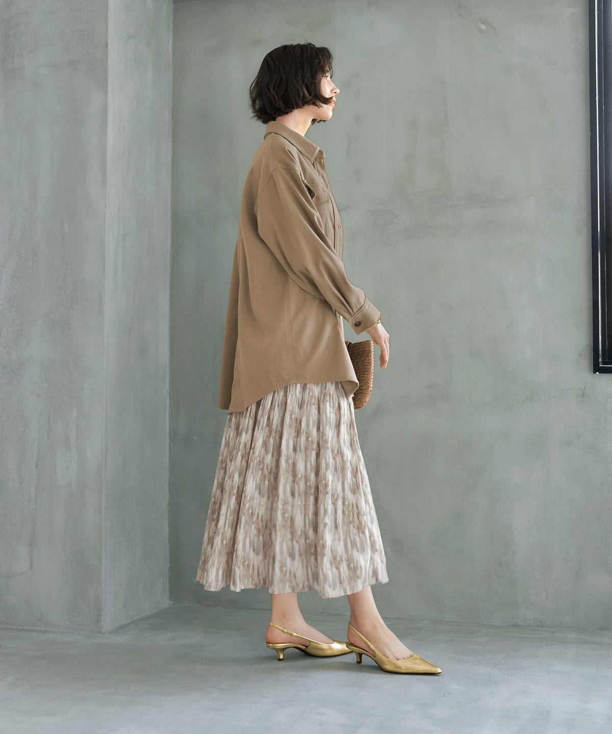 着用イメージ 168cm オリーブベージュ