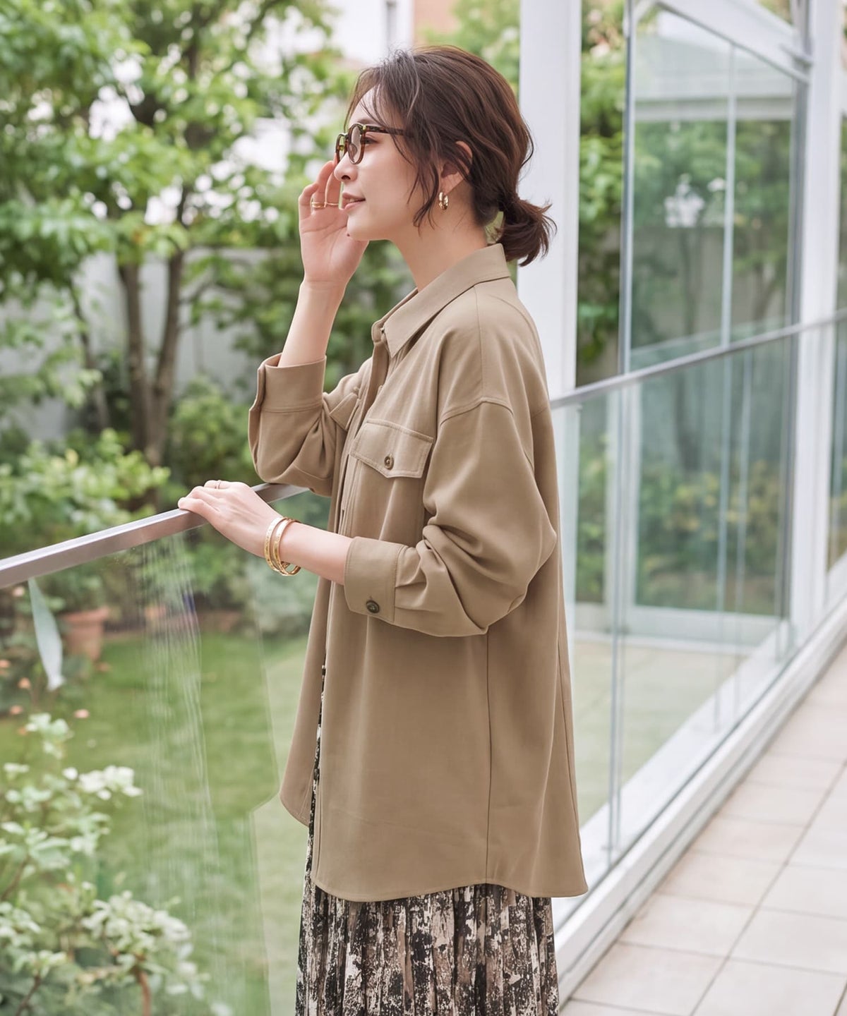 着用イメージ 163cm オリーブベージュ